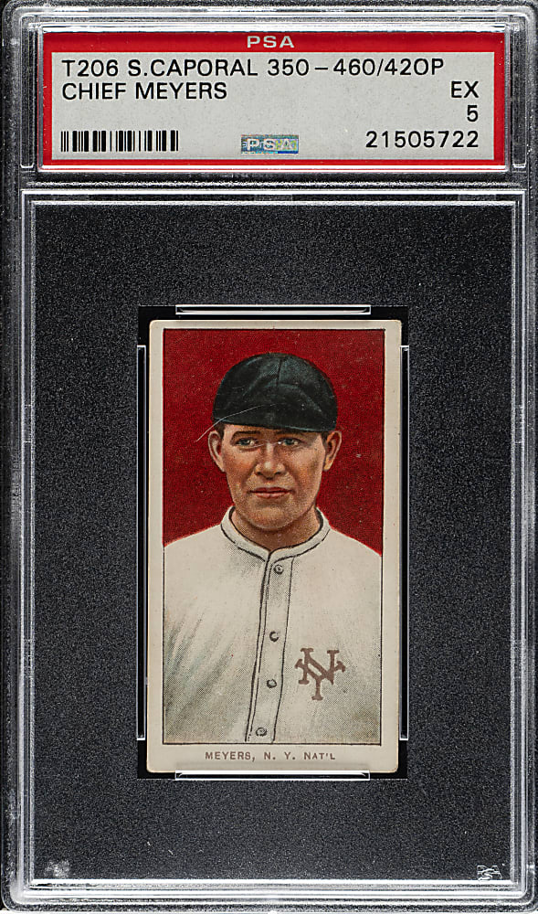 1909-1911 T206 White Border Chief Meyers PSA EX 5