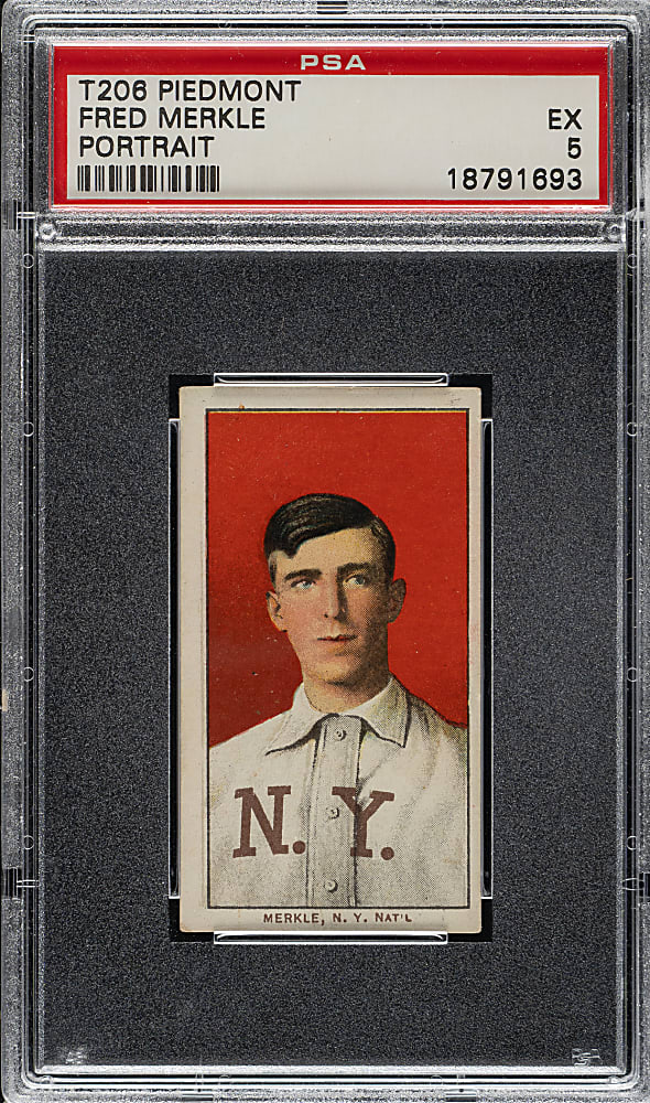 1909-1911 T206 White Border Fred Merkle Portrait PSA EX 5