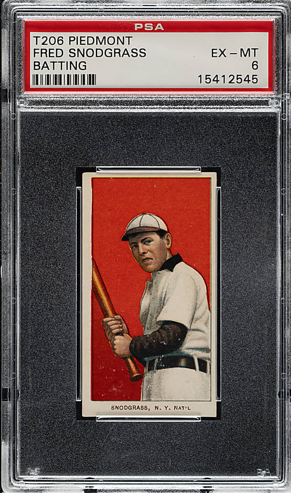 1909-1911 T206 White Border Fred Snodgrass Batting PSA EX-MT 6