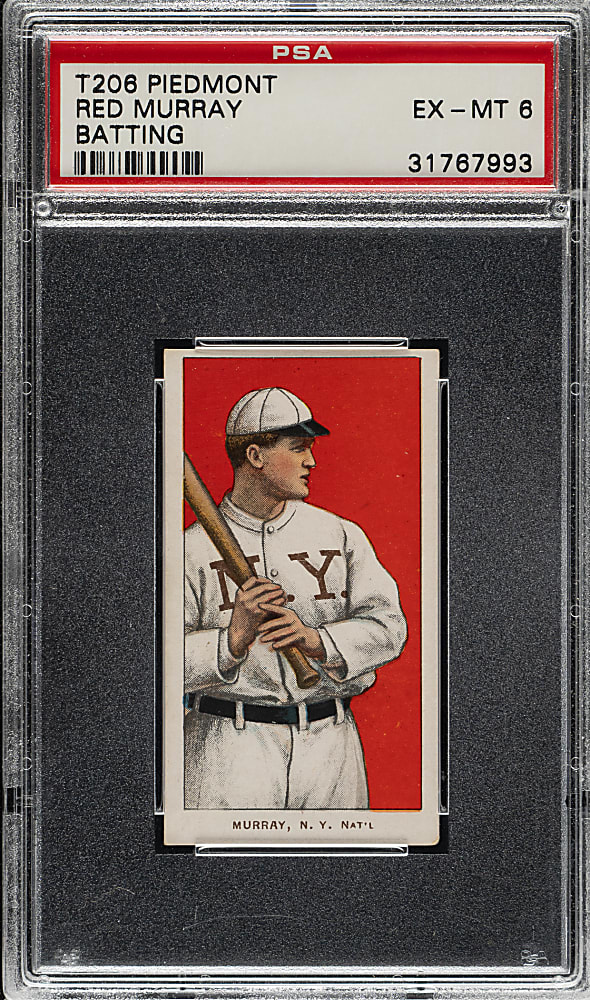 1909-1911 T206 White Border Red Murray Batting PSA EX-MT 6