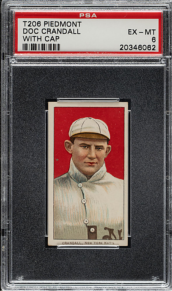 1909-1911 T206 White Border Doc Crandall Portrait with Cap PSA EX-MT 6