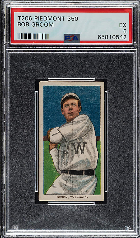 1909-1911 T206 White Border Bob Groom PSA EX 5