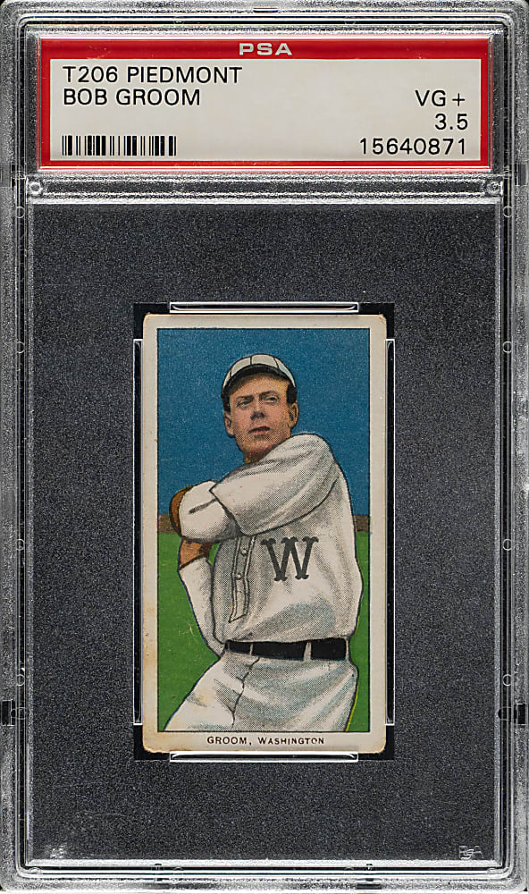 1909-1911 T206 White Border Bob Groom PSA VG+ 3.5