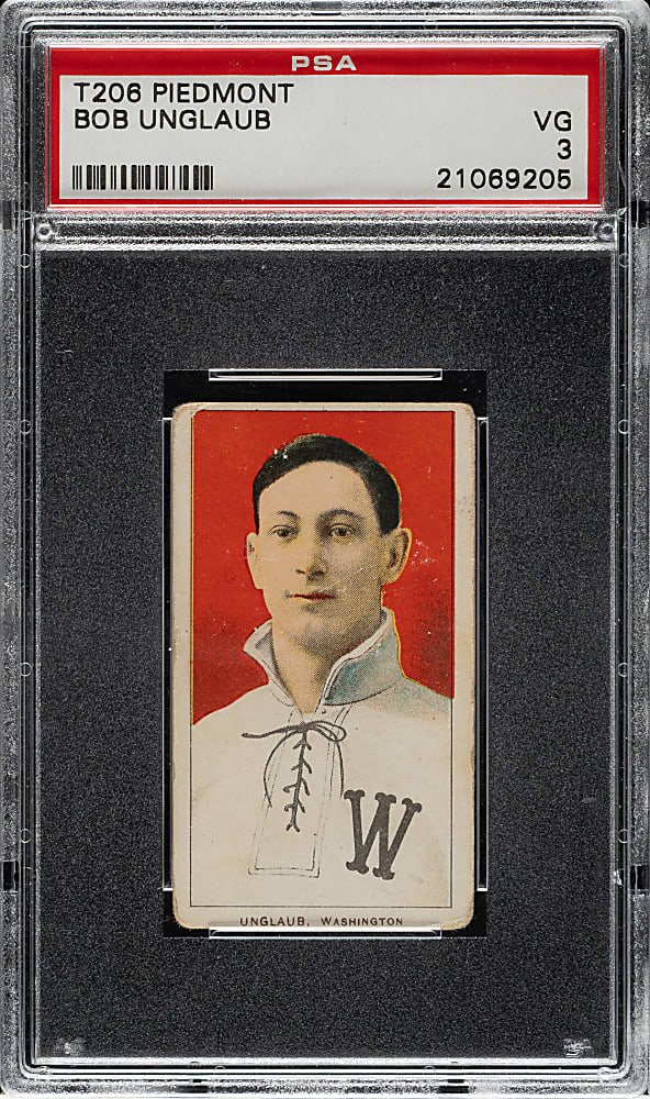 1909-1911 T206 White Border Bob Unglaub PSA VG 3