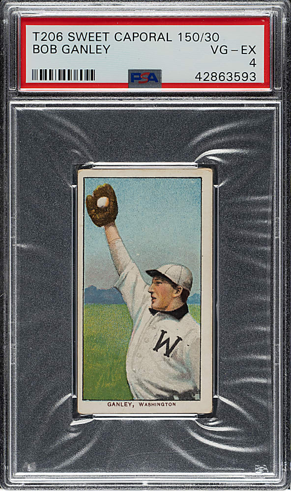 1909-1911 T206 White Border Bob Ganley PSA VG-EX 4