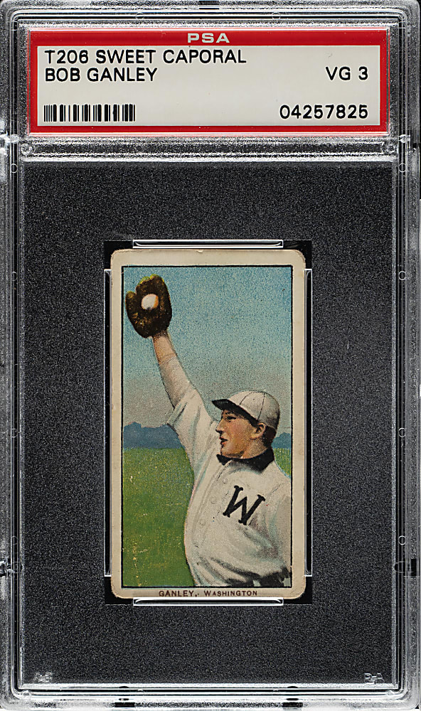 1909-1911 T206 White Border Bob Ganley PSA VG 3