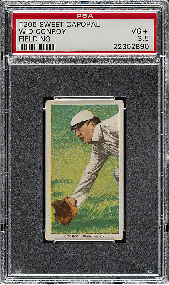 1909-1911 T206 White Border Wid Conroy Fielding PSA VG+ 3.5