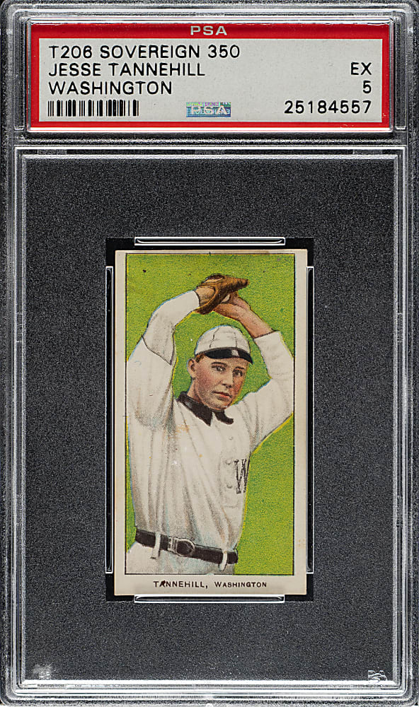1909-1911 T206 White Border Jesse Tannehill PSA EX 5 - Sovereign 350 Back