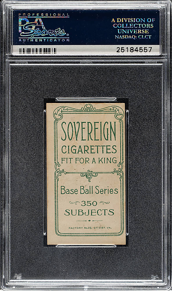 1909-1911 T206 White Border Jesse Tannehill PSA EX 5 - Sovereign 350 Back