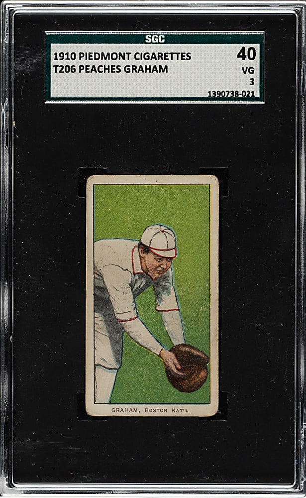 1909-1911 T206 White Border Peaches Graham SGC VG 40