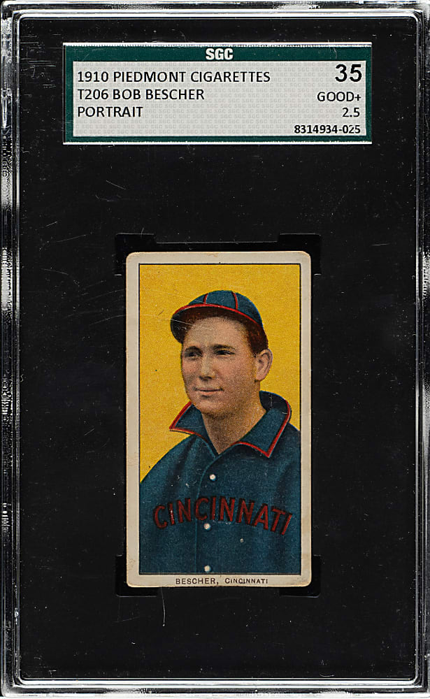 1909-1911 T206 White Border Bob Bescher Portrait SGC GOOD+ 35