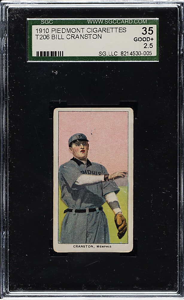 1909-1911 T206 White Border Bill Cranston Southern Leaguer SGC GOOD+ 35