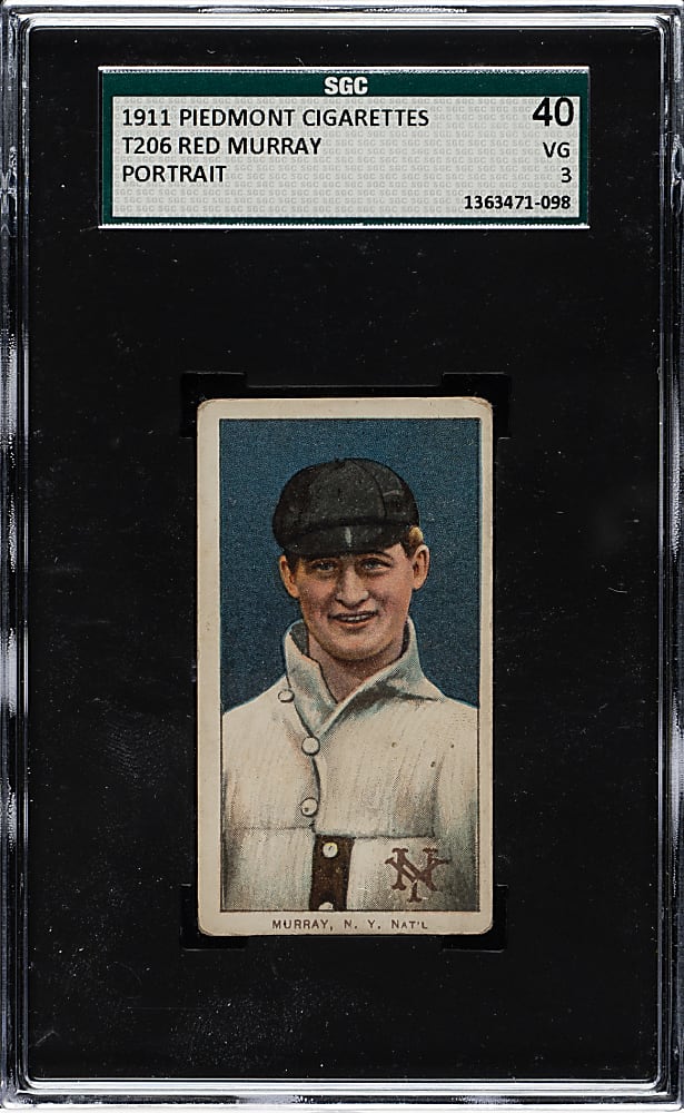 1909-1911 T206 White Border Red Murray Portrait SGC VG 40