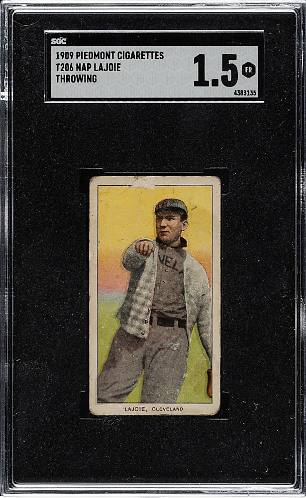 1909-1911 T206 White Border Nap Lajoie Throwing SGC FAIR 1.5
