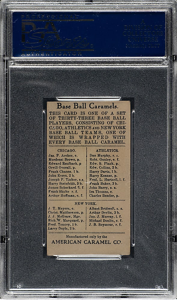 1909-1911 E91-B American Caramel Frederik Hartsel PSA EX 5