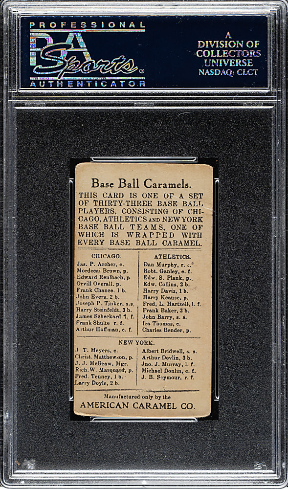 1909-1911 E91-B American Caramel Mordecai Brown PSA VG 3