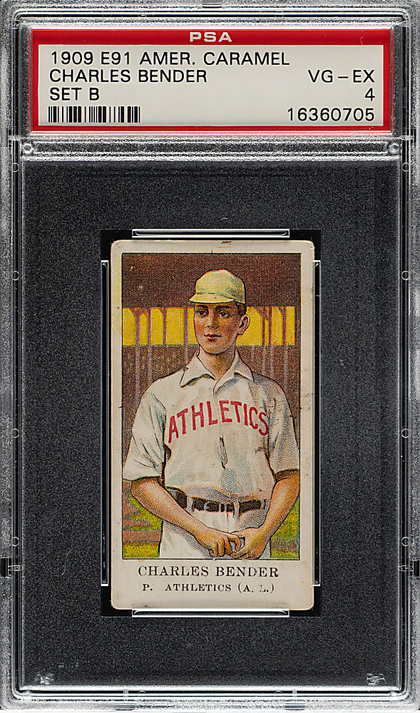 1909-1911 E91-B American Caramel Chief Bender PSA VG-EX 4