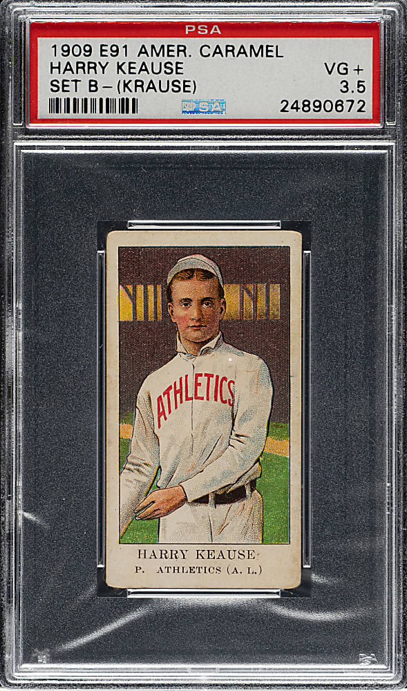 1909-1911 E91-B American Caramel Harry Krause PSA VG+ 3.5