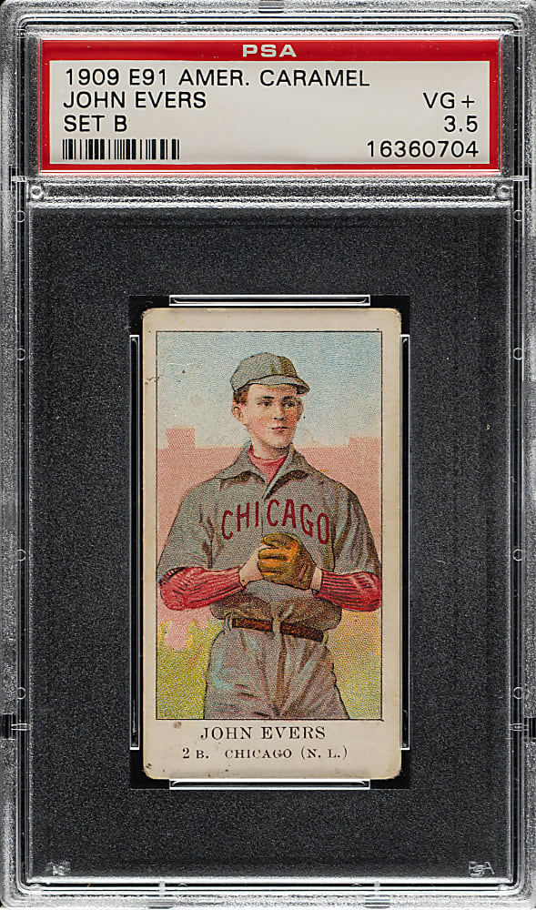 1909-1911 E91-B American Caramel Johnny Evers PSA VG+ 3.5