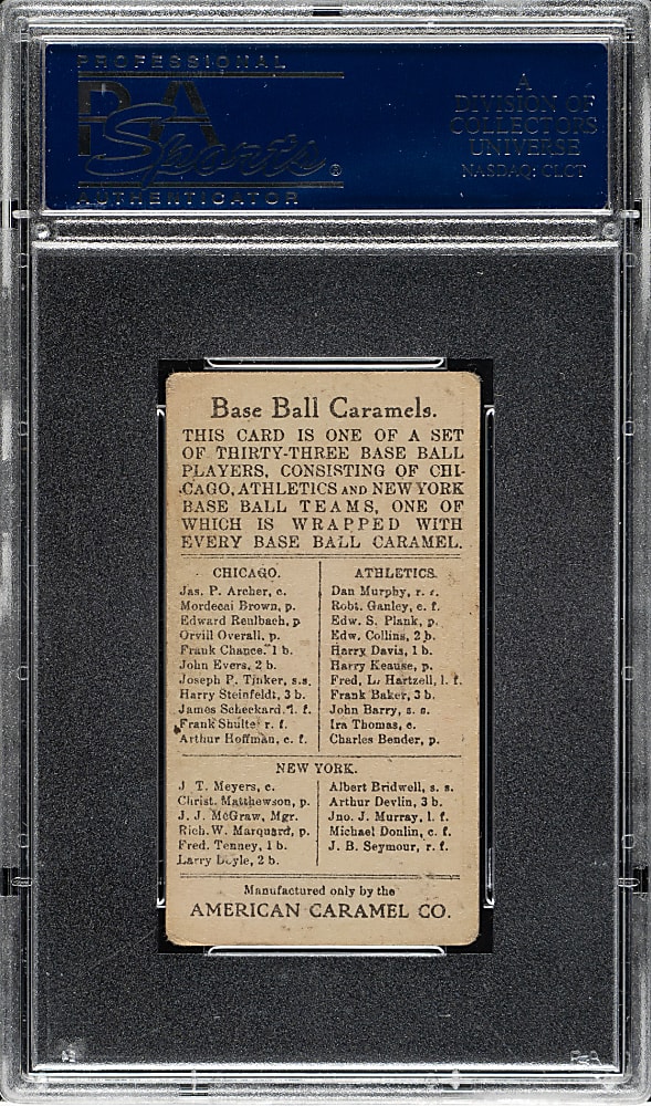 1909-1911 E91-B American Caramel Johnny Evers PSA VG+ 3.5