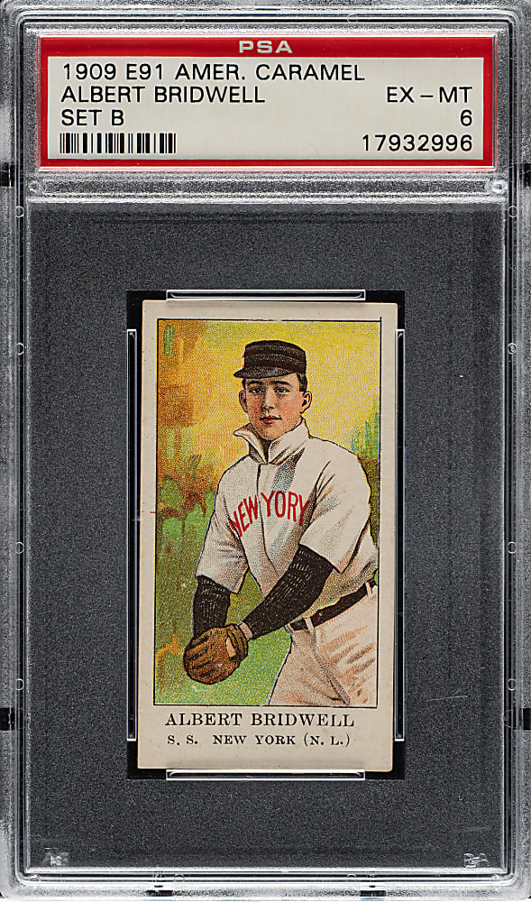 1909-1911 E91-B American Caramel Al Bridwell PSA EX-MT 6