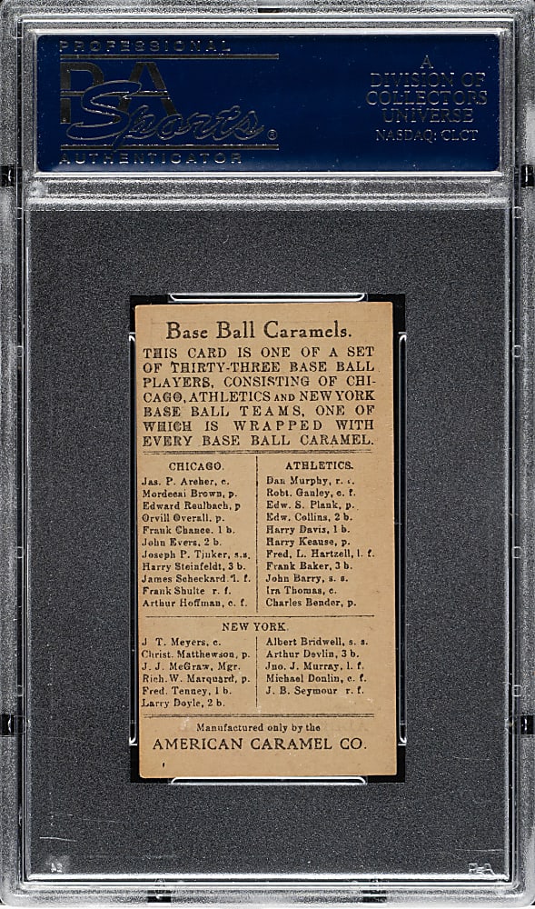 1909-1911 E91-B American Caramel Al Bridwell PSA EX-MT 6