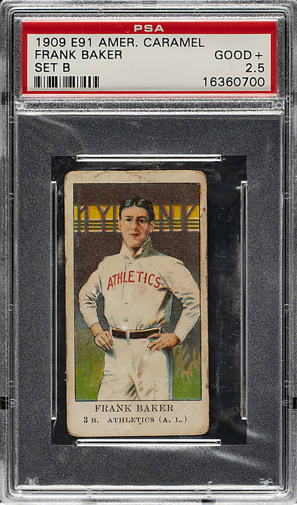 1909-1911 E91-B American Caramel Frank "Home Run" Baker PSA GOOD+ 2.5