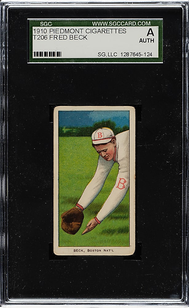 1909-1911 T206 White Border Fred Beck SGC Authentic