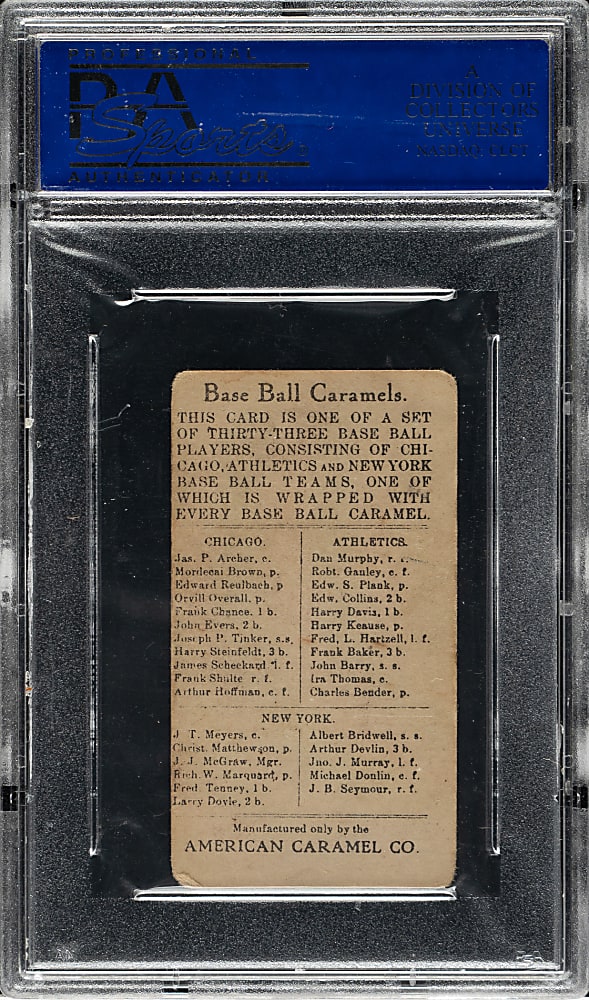 1909-1911 E91-B American Caramel Eddie Plank PSA VG 3