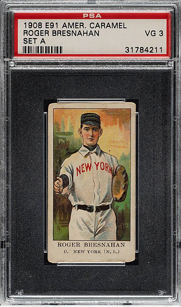 1909-1911 E91-A American Caramel Roger Bresnahan PSA VG 3