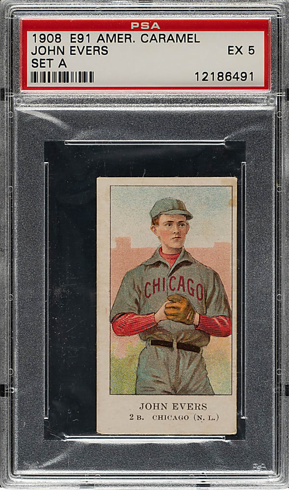 1909-1911 E91-A American Caramel Johnny Evers PSA EX 5