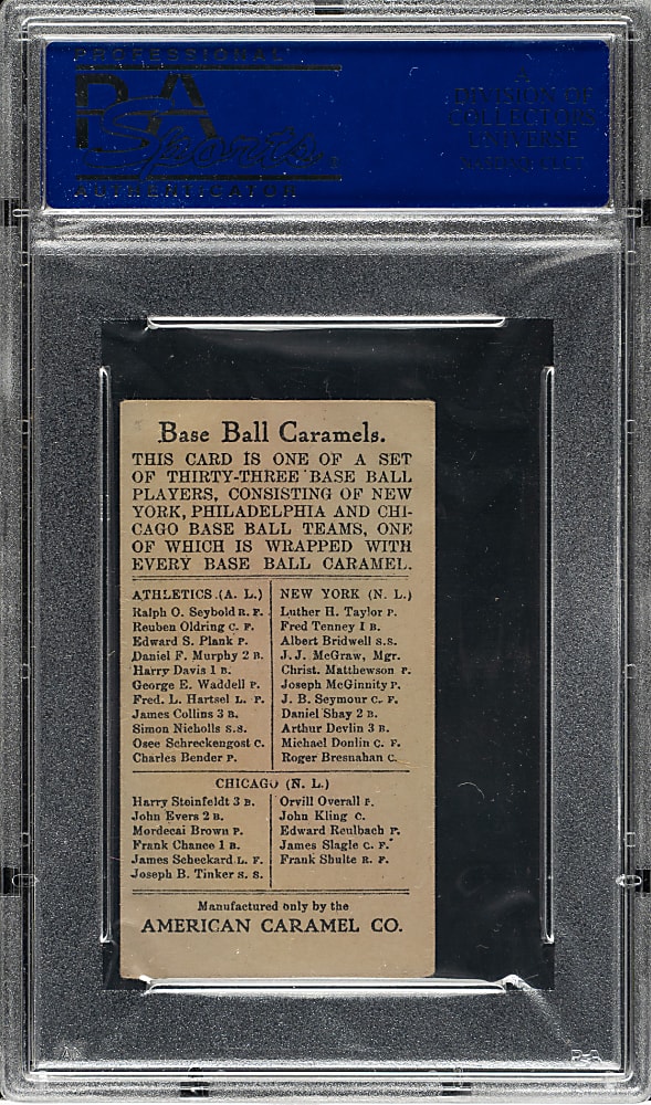 1909-1911 E91-A American Caramel Johnny Evers PSA EX 5