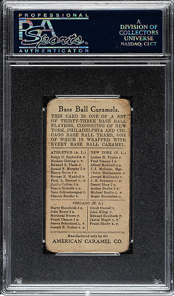 1909-1911 E91-A American Caramel Johnny Kling PSA POOR 1