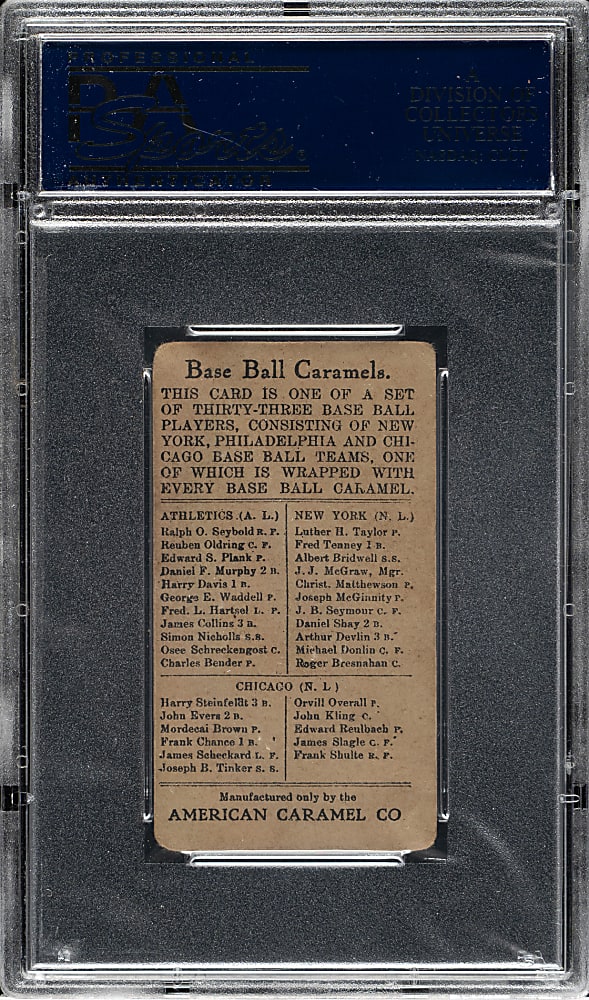 1909-1911 E91-A American Caramel Simon Nicholls PSA VG 3