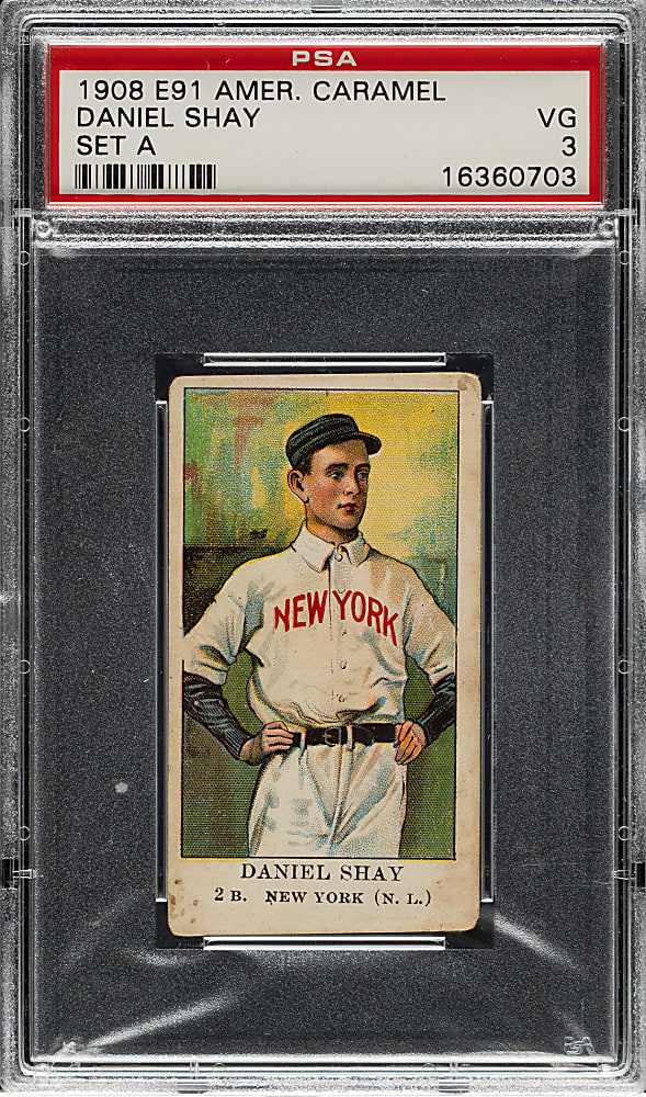 1909-1911 E91-A American Caramel Daniel Shay PSA VG 3