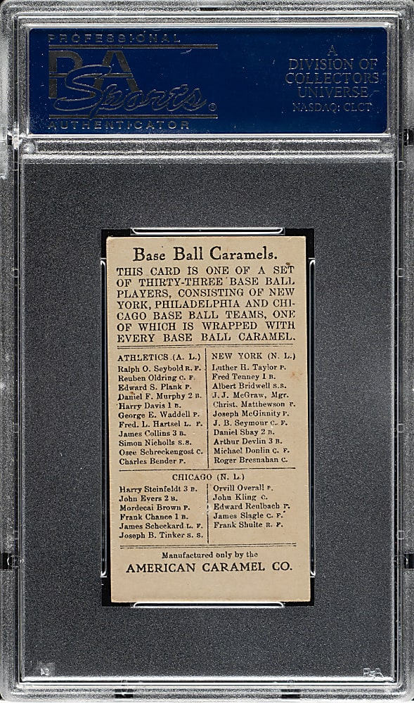 1909-1911 E91-A American Caramel Harry Steinfeldt PSA EX 5