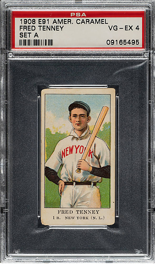 1909-1911 E91-A American Caramel Fred Tenney PSA VG-EX 4