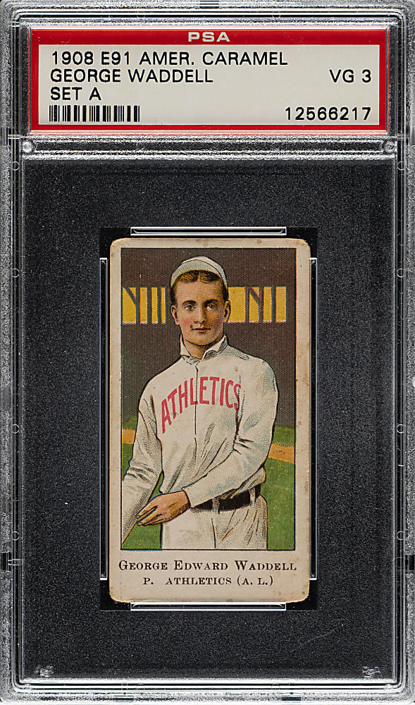 1909-1911 E91-A American Caramel Rube Waddell PSA VG 3