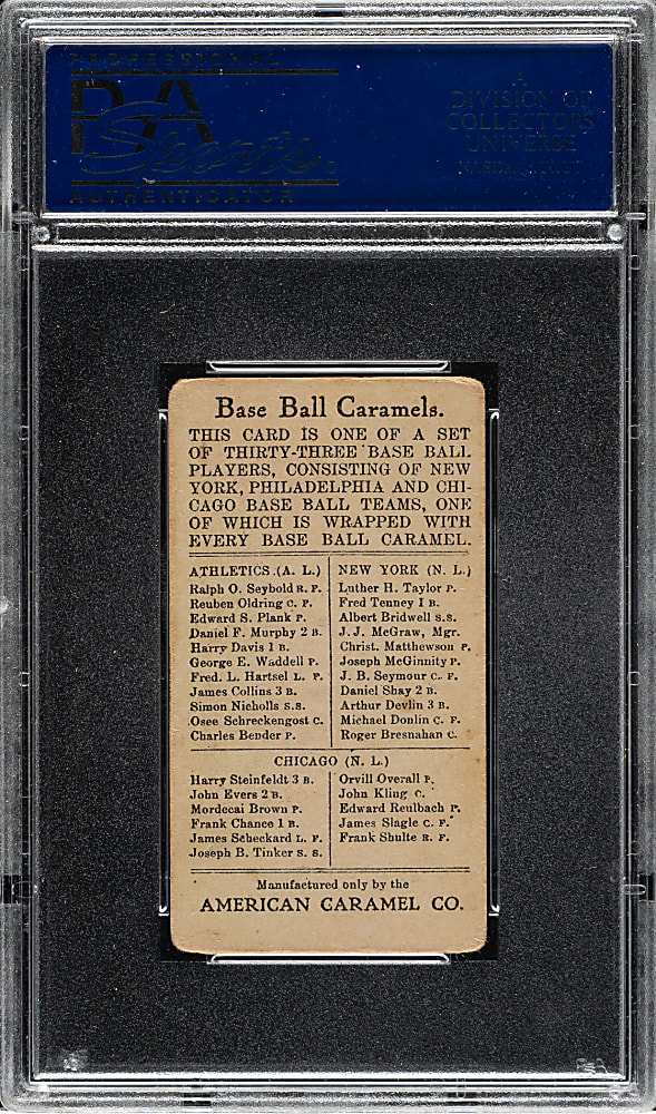 1909-1911 E91-A American Caramel Rube Waddell PSA VG 3