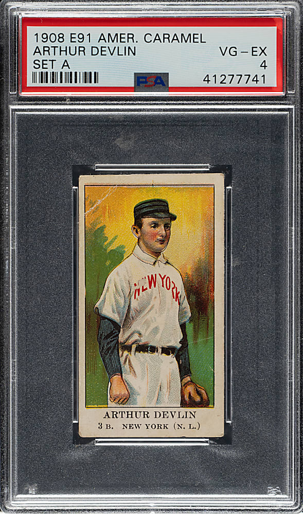 1909-1911 E91-A American Caramel Arthur Devlin PSA VG-EX 4
