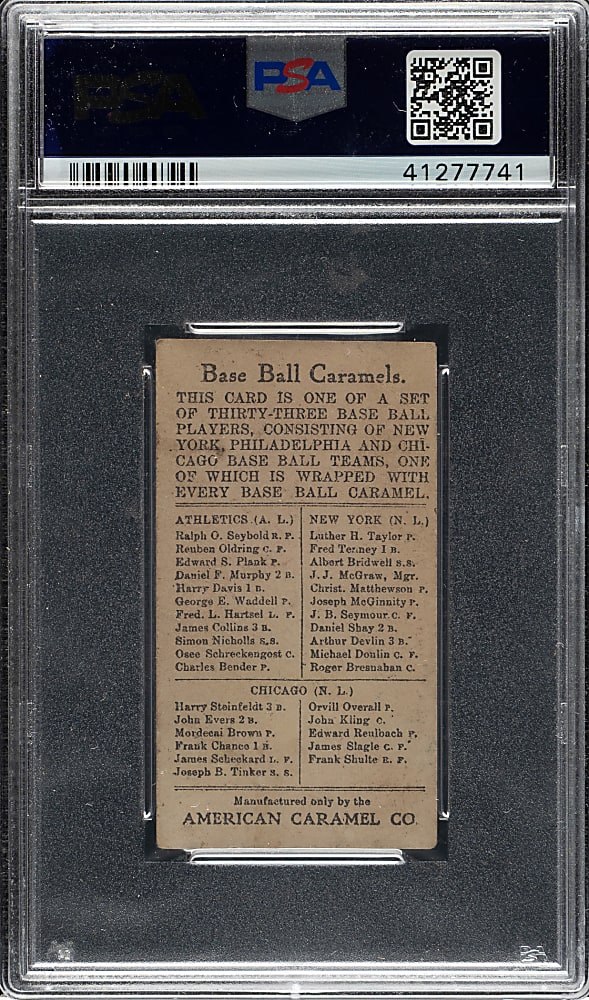 1909-1911 E91-A American Caramel Arthur Devlin PSA VG-EX 4