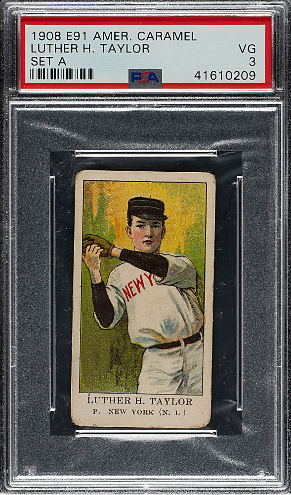 1909-1911 E91-A American Caramel Luther Taylor PSA VG 3