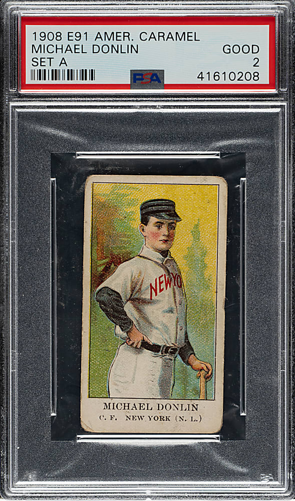 1909-1911 E91-A American Caramel Michael Donlin PSA GOOD 2