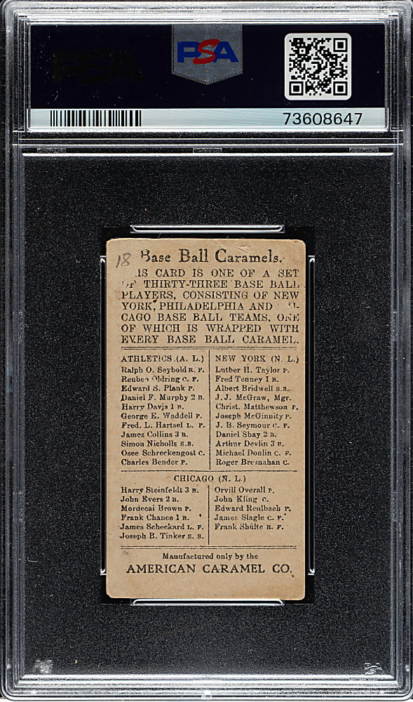 1909-1911 E91-A American Caramel Reuben Oldring PSA GOOD 2 (MK)