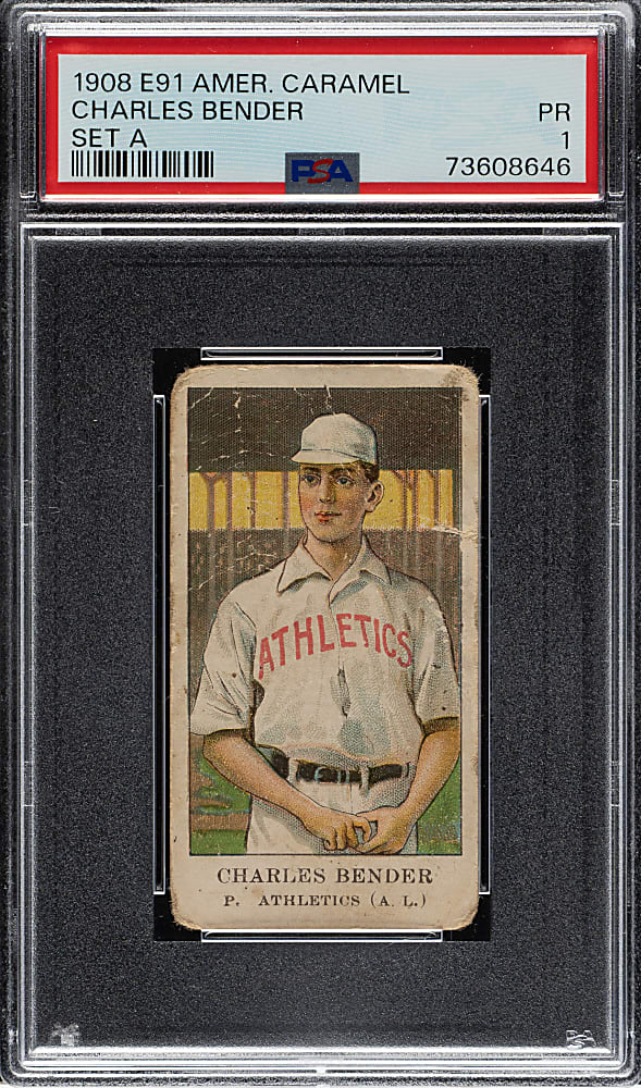 1909-1911 E91-A American Caramel Chief Bender PSA POOR 1