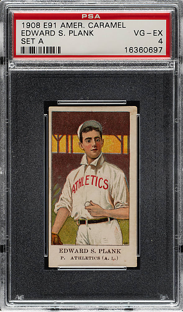 1909-1911 E91-A American Caramel Eddie Plank PSA VG-EX 4