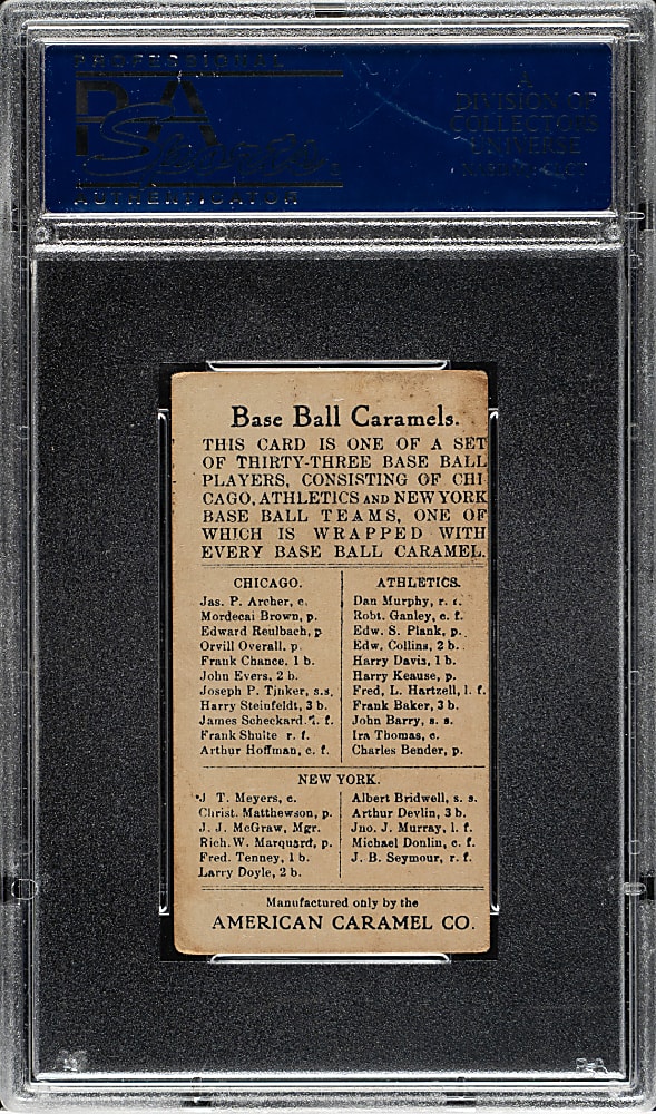 1909-1911 E91-B American Caramel James Sheckard PSA VG 3