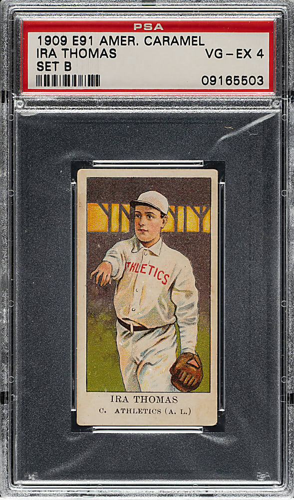 1909-1911 E91-B American Caramel Ira Thomas PSA VG-EX 4