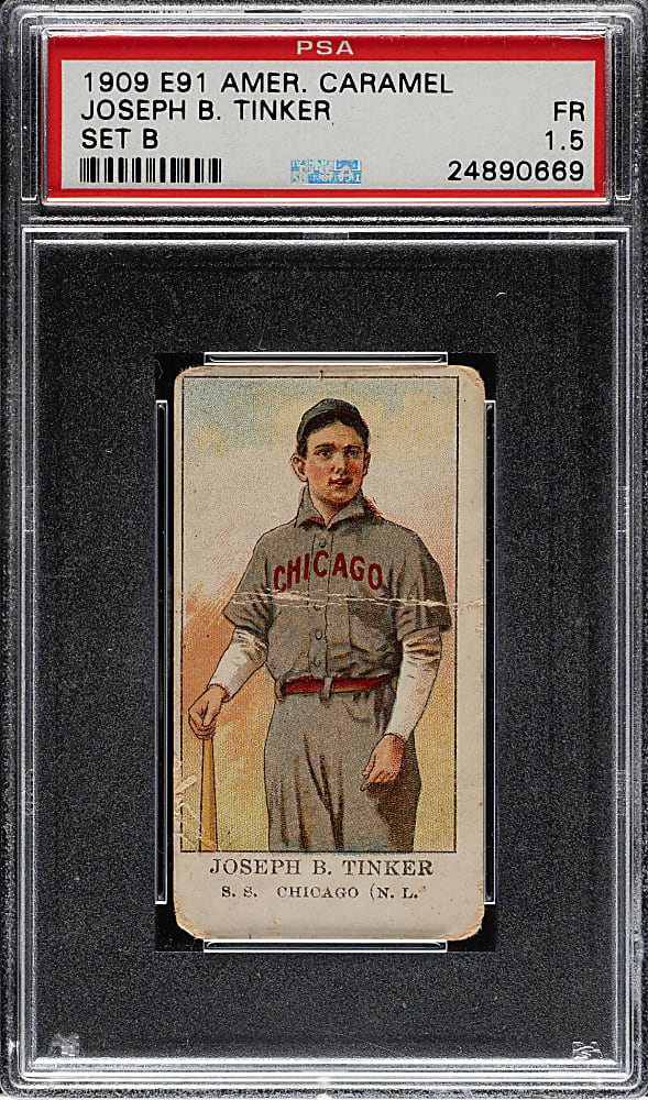 1909-1911 E91-B American Caramel Joe Tinker PSA FAIR 1.5
