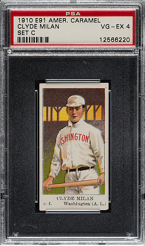 1909-1911 E91-C American Caramel Clyde Milan PSA VG-EX 4